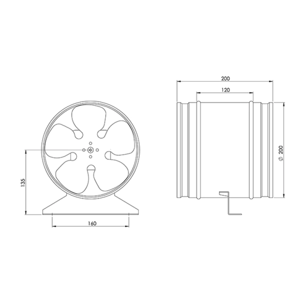 EUROPLAST ZKM200 Εξαεριστήρας Φ200 Γαλβανιζέ