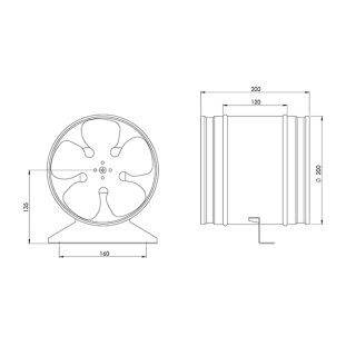 EUROPLAST ZKM200 Εξαεριστήρας Φ200 Γαλβανιζέ 2