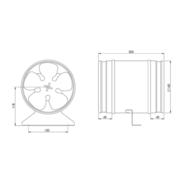EUROPLAST ZKM160 Εξαεριστήρας Φ160 Γαλβανιζέ