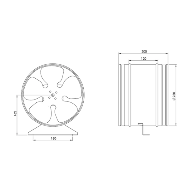 EUROPLAST ZKM250 Εξαεριστήρας Φ250 Γαλβανιζέ
