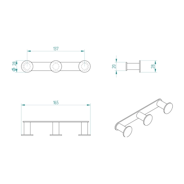 Άγκιστρο Verdi Omicron Τριπλό Χρωμέ - 3023222