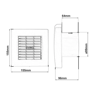 EUROPLAST X100ZT Εξαεριστήρας Φ100 Λευκό 2