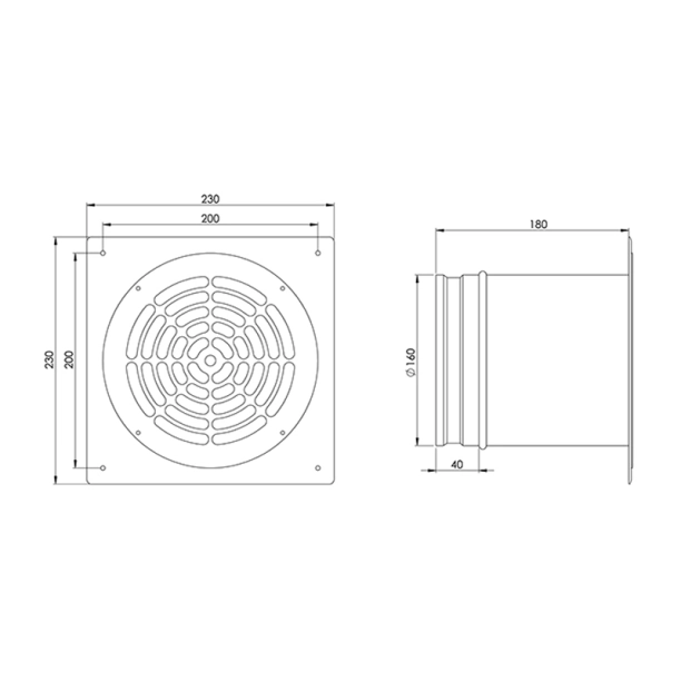 EUROPLAST ZSMK160 Εξαεριστήρας Φ160 Λευκό