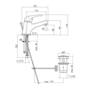 Fiore Altura Mia 29CR2710 Μπαταρία Νιπτήρος, χρωμέ 2