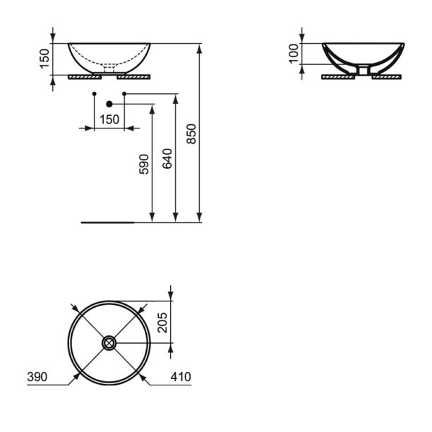 Ideal Standard Strada K079501 Νιπτήρας Πορσελάνης Φ41