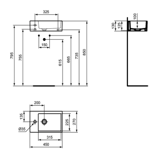 Ideal Standard Strada K081701 Νιπτήρας Πορσελάνης 45x27cm 2