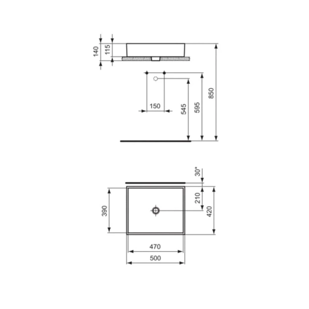 Ideal Standard Strada K077601 Νιπτήρας Πορσελάνης 50x42cm