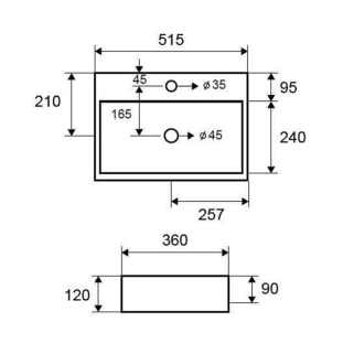 Karag LT2082 Νιπτήρας Πορσελάνης 51,5x36cm 2