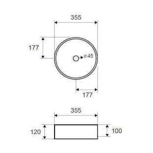 Karag LT3134MB Νιπτήρας Πορσελάνης Φ35 2