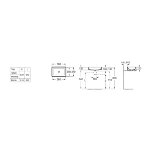 Roca Gap A3270Y2000 Νιπτήρας Πορσελάνης 60x37cm 2
