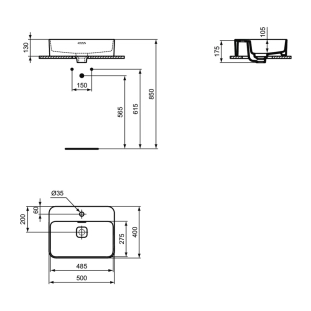 Ideal Standard Strada II T296601 Νιπτήρας Πορσελάνης 50x40cm 2