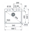 Franke Centro 2.0 610/210-54 Γρανιτένιος Νεροχύτης Ένθετος 59x50 cm, Matt Black