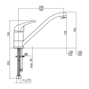 Μπαταρία Κουζίνας Fiore Altura Mia 29CR4510, χρωμέ 2