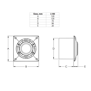 EUROPLAST L100 Εξαεριστήρας Φ100 Λευκό 2