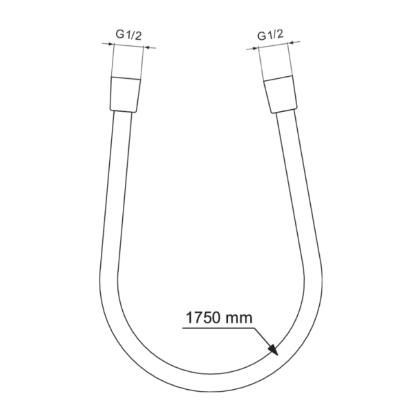 Ideal Standard Idealflex BE175A5 Σπιράλ Ντους 175 cm PVC, Magnetic Grey
