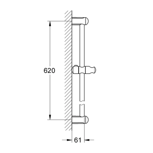 Grohe Tempesta 27523000 Βέργα Ντους 60 cm, χρωμέ 2
