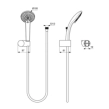 Ideal Standard Idealrain M3 B9454AA Τηλέφωνo Ντους 3 ροών με Σπιράλ και Στήριγμα, Χρωμέ