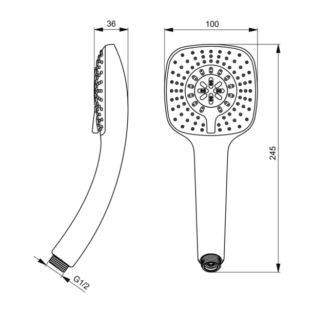 Ideal Standard Idealrain Cube M3 B0003AA Τηλέφωνo Ντους 3 ροών, Χρωμέ