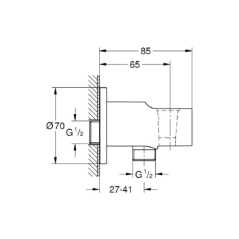 Grohe Relexa 28628000 Παροχή Ντους με Στήριγμα Τηλεφώνου, χρωμέ 2