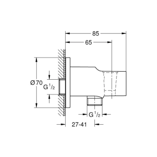 Grohe Relexa 28628000 Παροχή Ντους με Στήριγμα Τηλεφώνου, χρωμέ 2
