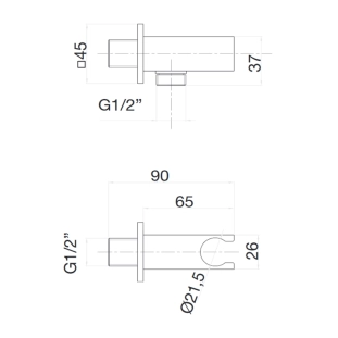 Fiore 30CR8725 Παροχή Ντους με Στήριγμα Τηλεφώνου, χρωμέ 2
