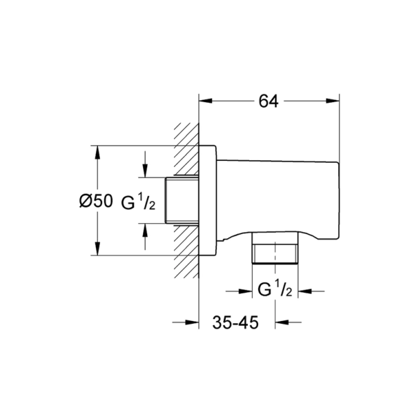 Grohe Rainshower 27057AL0 Παροχή Ντους, Brushed Hard Graphite