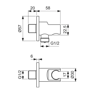 Ideal Standard IdealRain BC807AA Παροχή Ντους με Στήριγμα Τηλεφώνου, χρωμέ 2