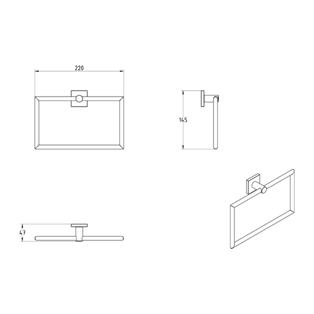 Κρίκος Πετσέτας Verdi Delta Χρωμέ - 3061322