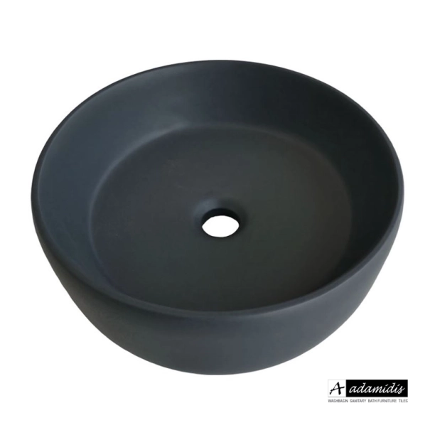 Adamidis Cupa 40X Black Mat Νιπτήρας Πορσελάνης Φ40