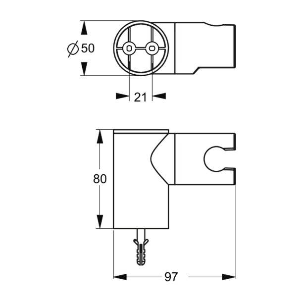 Στήριγμα Τηλεφώνου Ντους Ideal Standard Idealrain B9468AA, χρωμέ