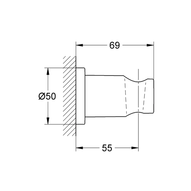 Στήριγμα Τηλεφώνου Ντους Grohe Rainshower 22117KF0, Phantom Black