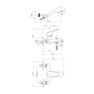 Fiore Kyro 86CR8141 Μπαταρία Λουτρού Πλήρης με Αξεσουάρ, χρωμέ 2