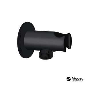 Modea 00-7550/B Παροχή Ντους με Στήριγμα Τηλεφώνου, μαύρο ματ