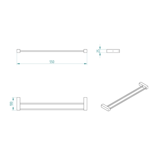 Πετσετοθήκη Verdi Kappa Διπλή Χρωμέ - 3042122