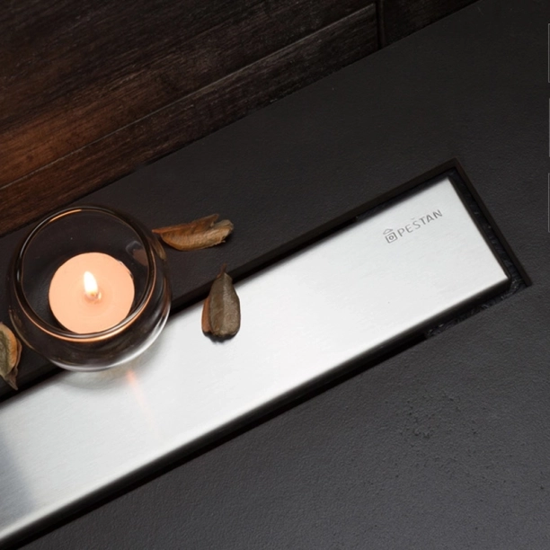 Confluo Frameless Line Γραμμικό Κανάλι Ντουζιέρας 55cm, Inox