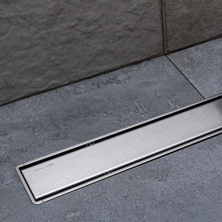 Confluo Compact Primo Line Γραμμικό Κανάλι Ντουζιέρας 85cm, Inox