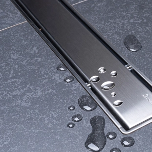 Confluo Compact Primo Line Γραμμικό Κανάλι Ντουζιέρας 85cm, Inox