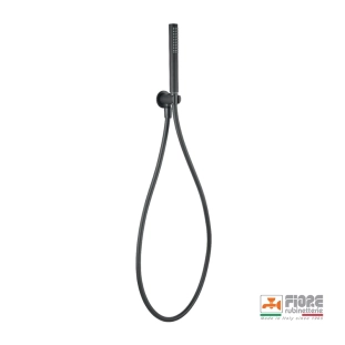 Fiore 30ΝΝ8786 Τηλέφωνo Ντους με Σπιράλ και Στήριγμα/Παροχή, Μαύρο Ματ