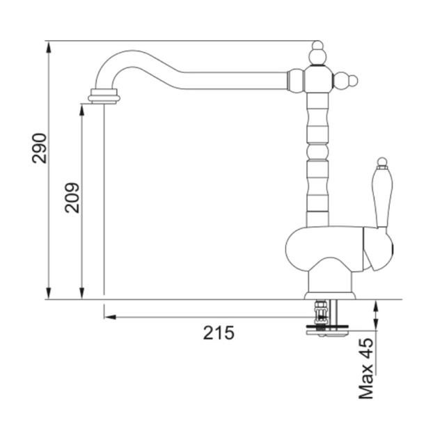 Μπαταρία Κουζίνας Franke Old England Standard 3156252003, χρωμέ