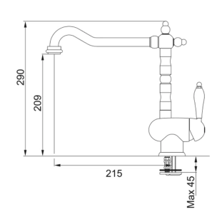Μπαταρία Κουζίνας Franke Old England Standard 3156252003, χρωμέ 2