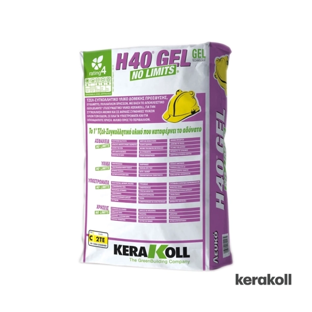 Κόλλα Πλακιδίων Kerakoll H40 Gel No Limits Λευκή, 25 Κιλά