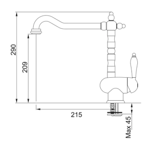 Μπαταρία Κουζίνας Franke Old England Standard 3156252001, μπρονζέ 2