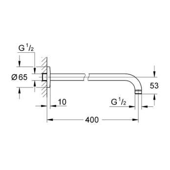Grohe Tempesta 27851000 Βραχίονας Ντους 40 cm, χρωμέ 2
