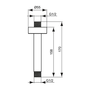 Ideal Standard Idealrain B9446GN Βραχίονας Ντους 15 cm, Silver Storm 2
