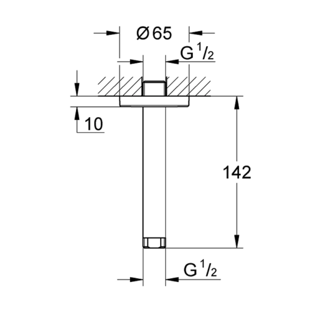 Grohe Rainshower 28724000 Βραχίονας Ντους 14,2 cm, χρωμέ