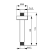 Ideal Standard Idealrain B9446A2 Βραχίονας Ντους 15 cm, Brushed Gold