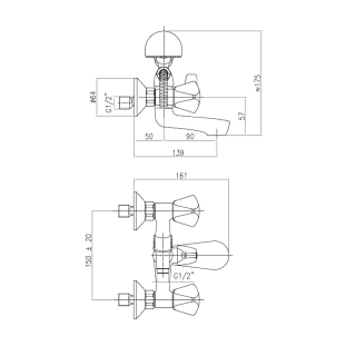 Fiore Classic Line 24CRF210 Μπαταρία Λουτρού Πλήρης με Αξεσουάρ, χρωμέ 2