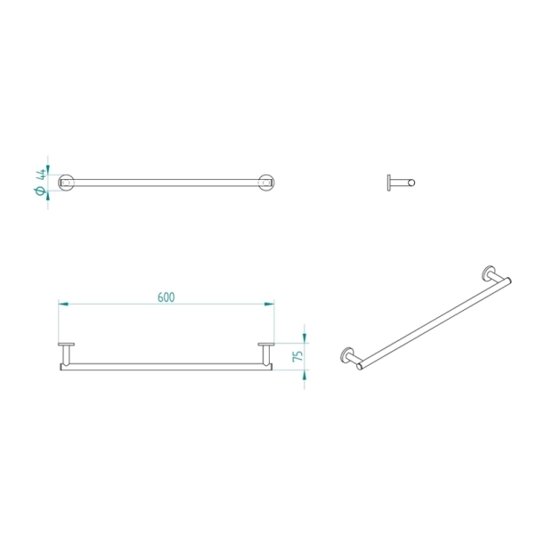 Πετσετοθήκη Verdi Omicron Μονή Χρωμέ - 3020122