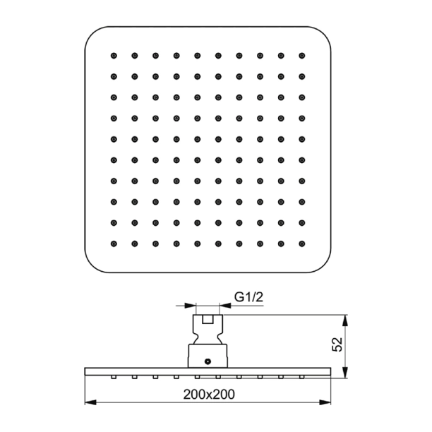 Ideal Standard Idealrain B0024AA Κεφαλή Ντους 20x20cm