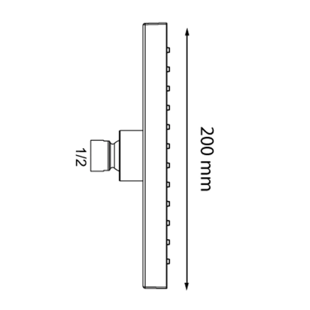 Modea  00-3105/B Κεφαλή Ντους 20x20cm, Μαύρο Ματ